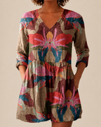 Alina | Lange Bluse mit ausdrucksstarkem Muster