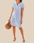 Martine | Gestreiftes Hemdblusenkleid