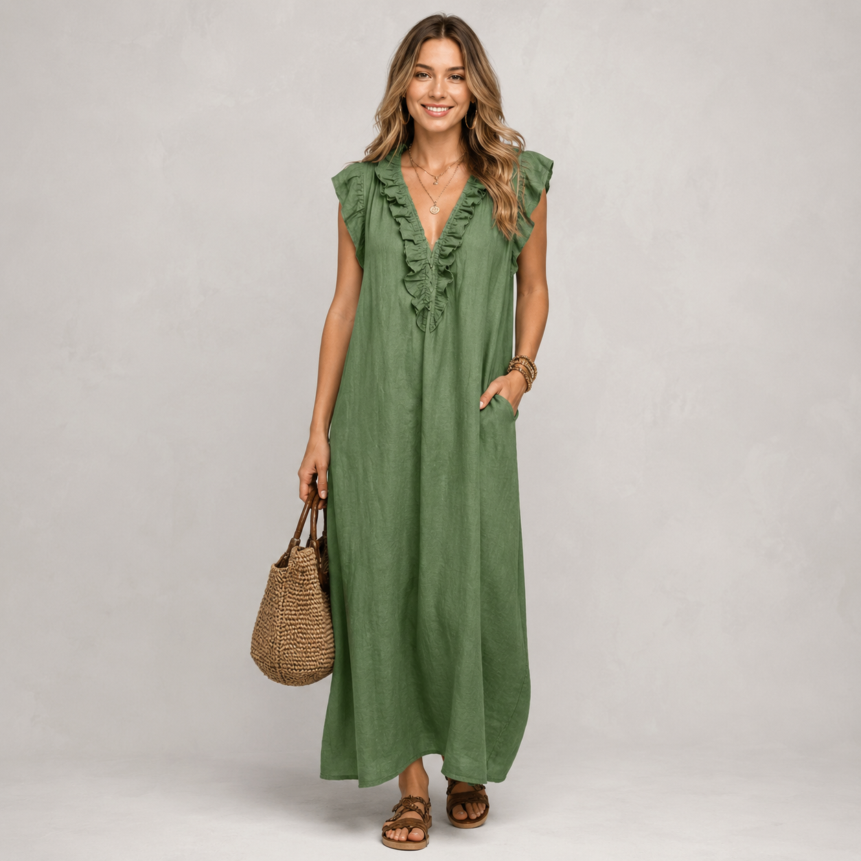 Maëlys | Robe Maxi Bohème en Lin