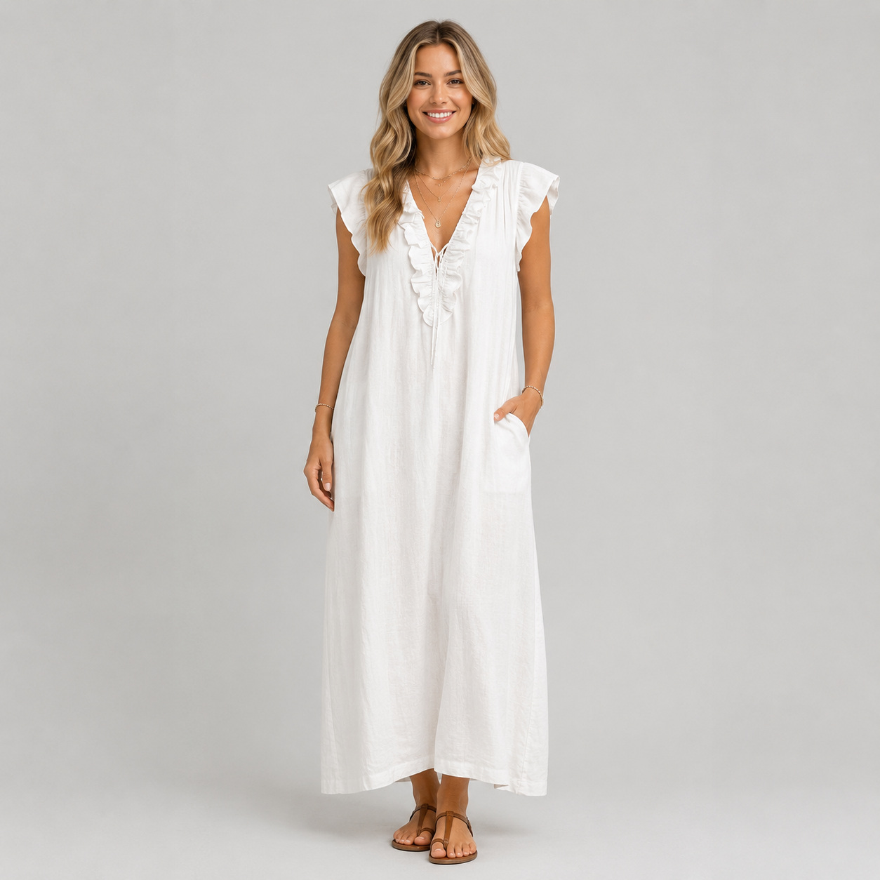 Maëlys | Robe Maxi Bohème en Lin