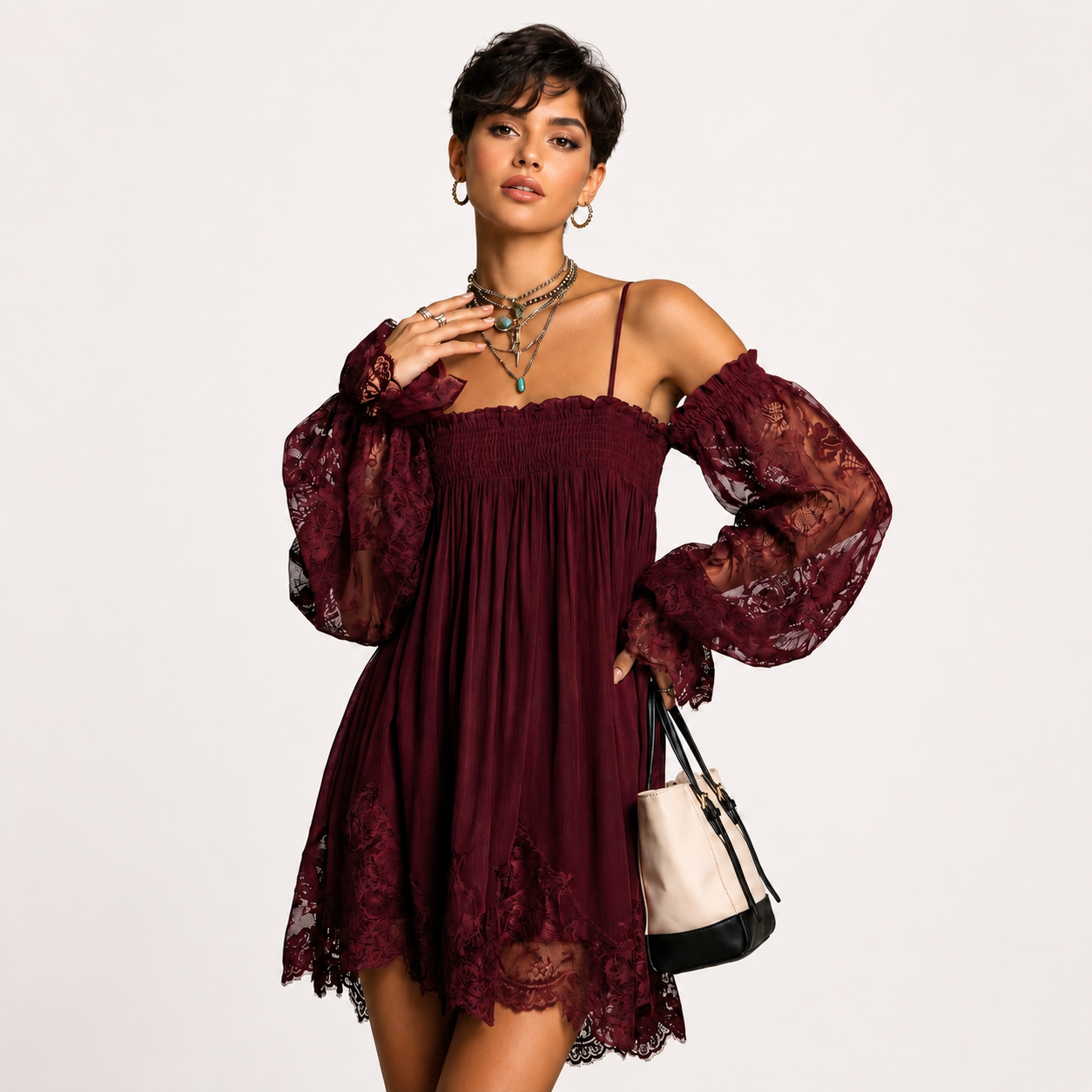 Celeste | Robe en mousseline