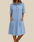 Joyce | Luftiges Kleid in Denimoptik