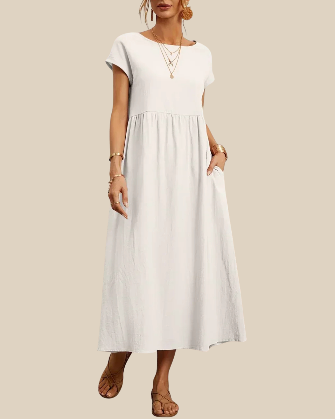 Naomi | Luftiges Maxikleid mit Taschen