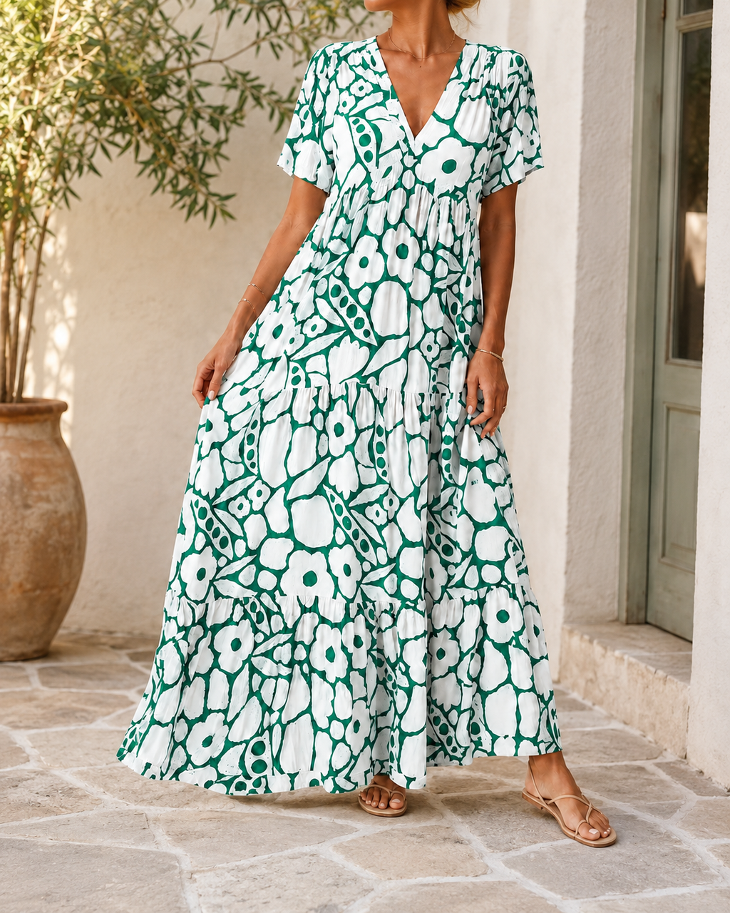 Lea | Florales Maxikleid