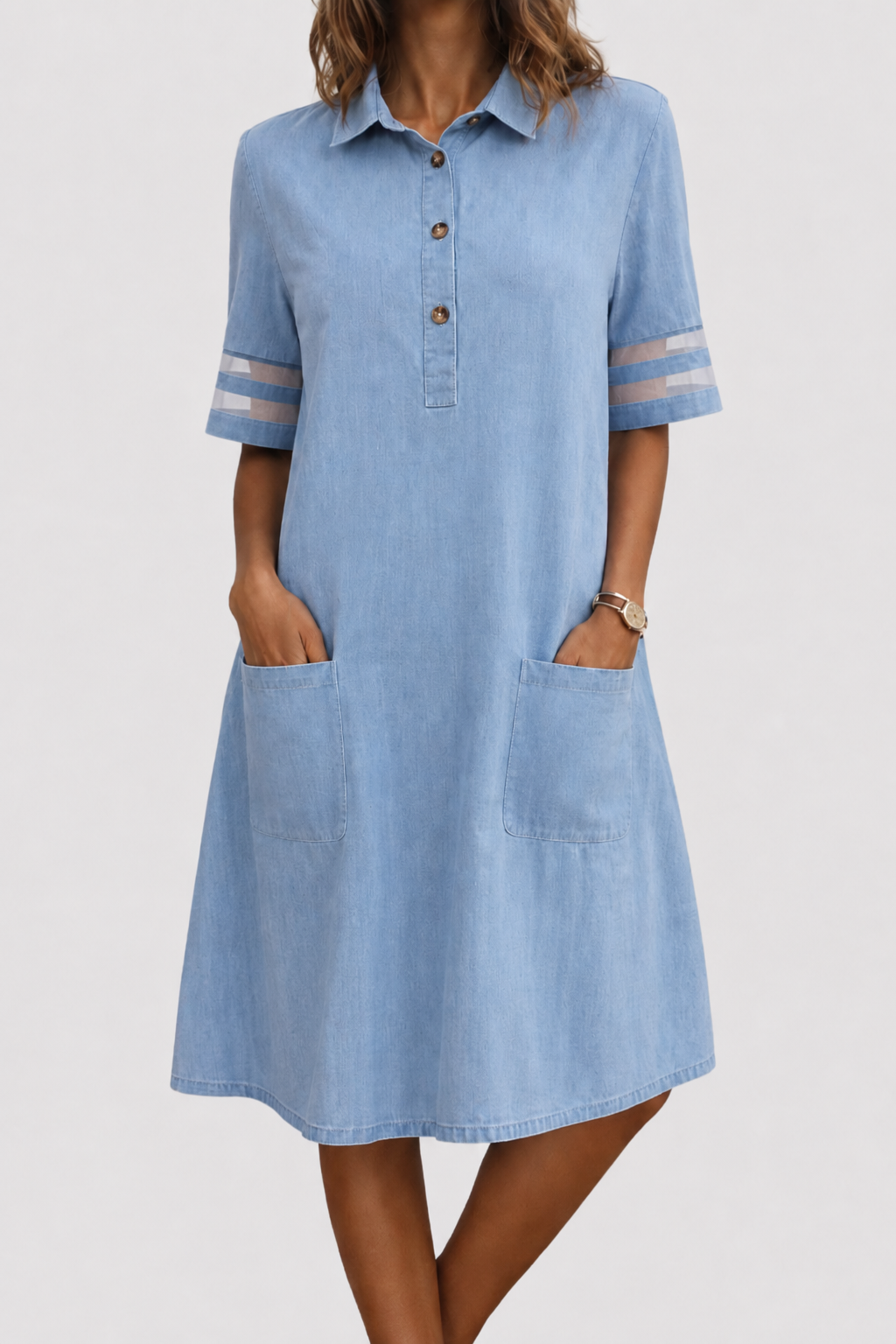 Joyce | Luftiges Kleid in Denimoptik