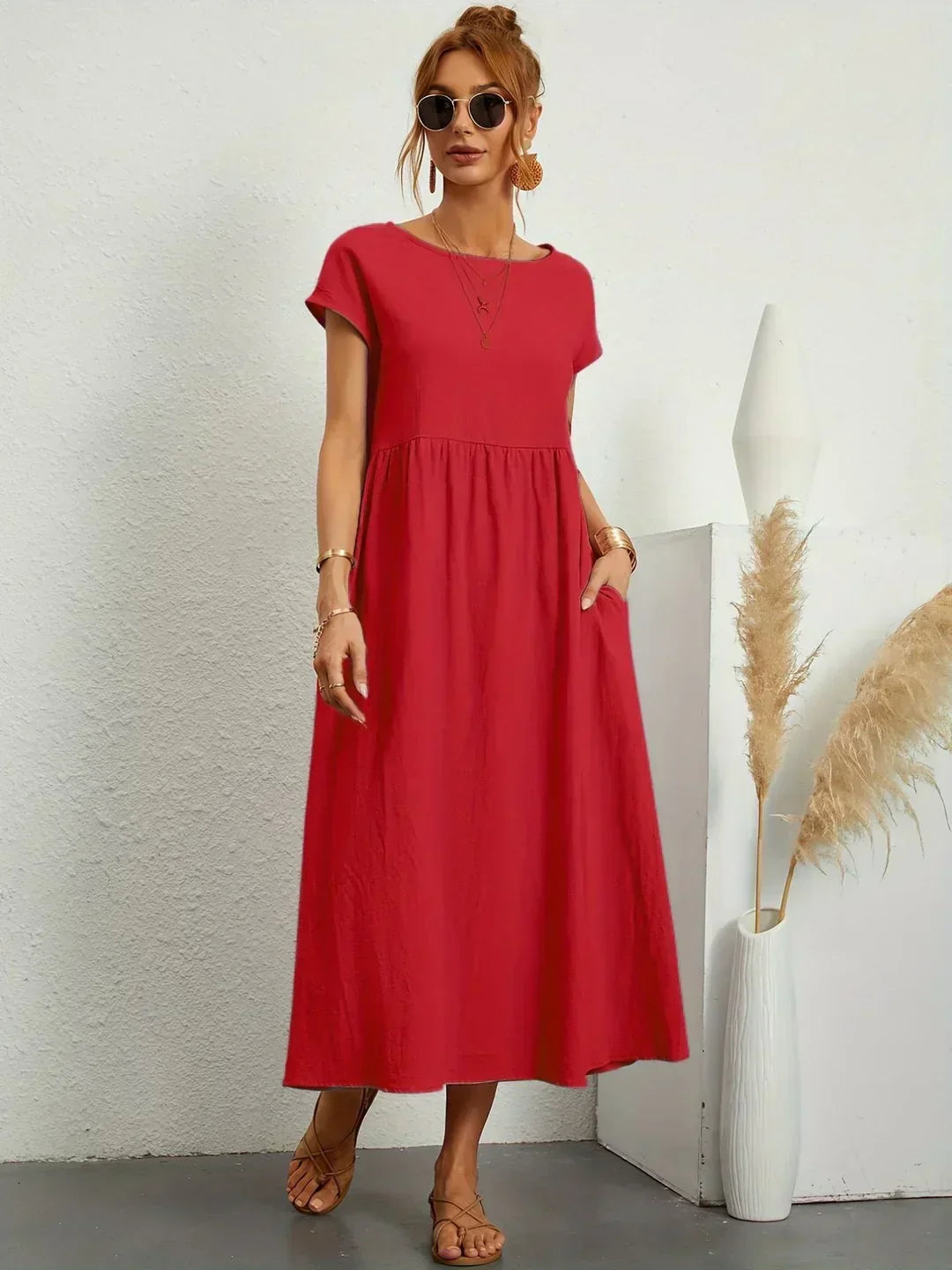 Naomi | Luftiges Maxikleid mit Taschen