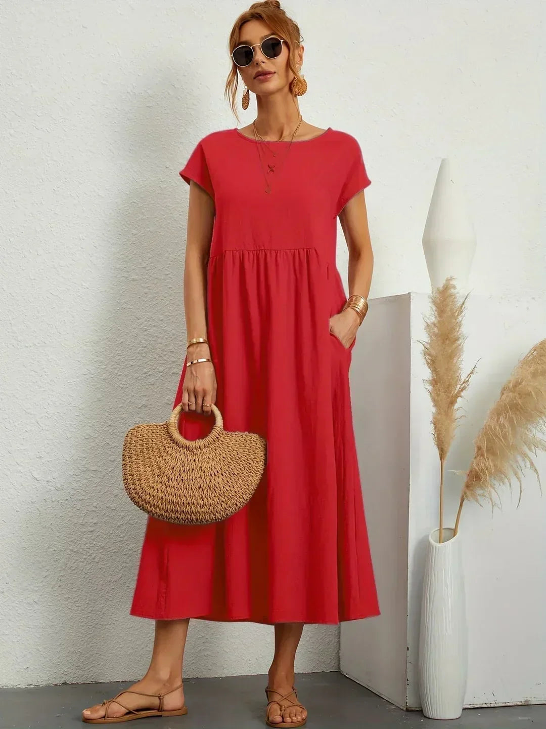 Naomi | Luftiges Maxikleid mit Taschen