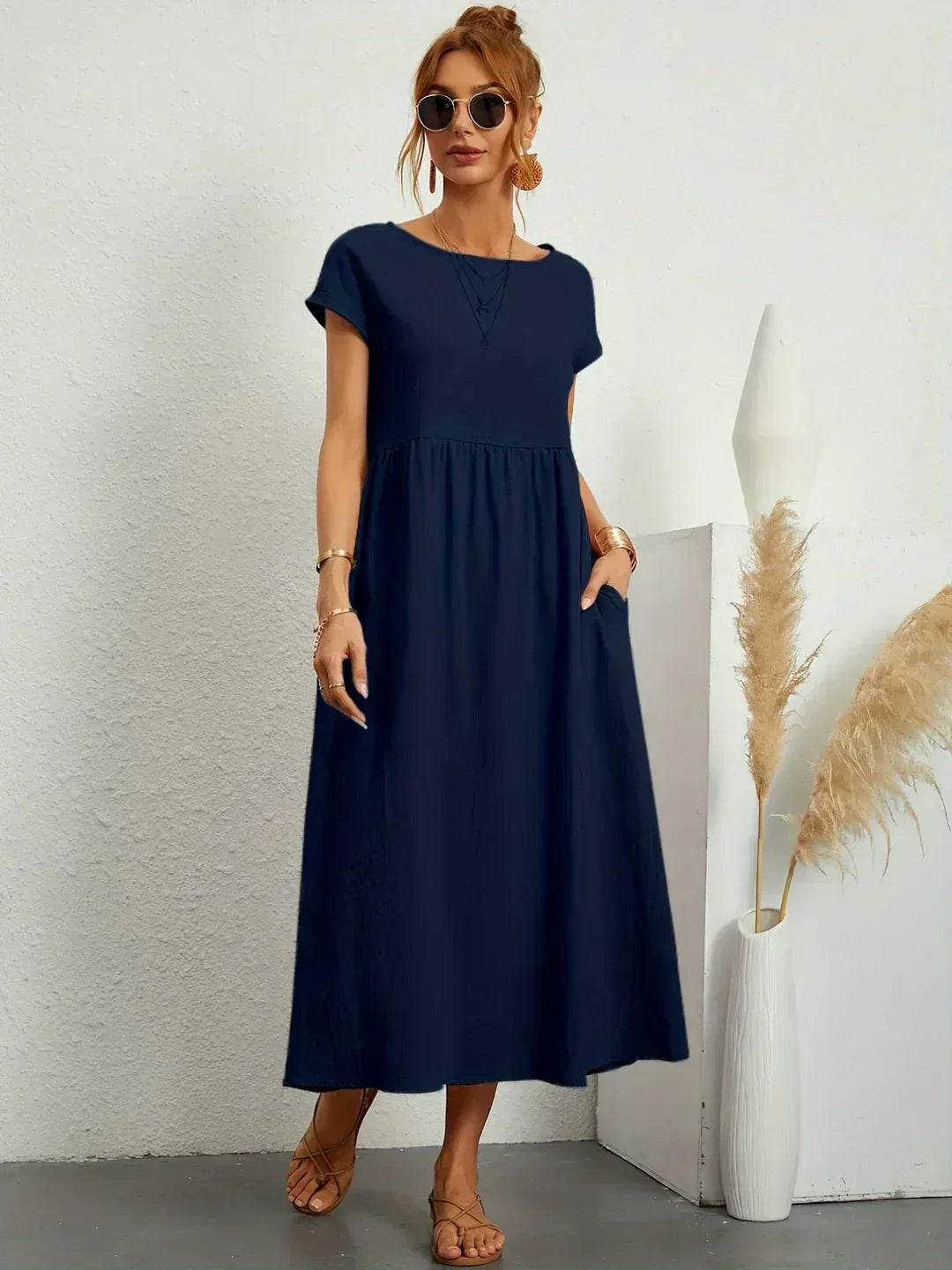 Naomi | Luftiges Maxikleid mit Taschen