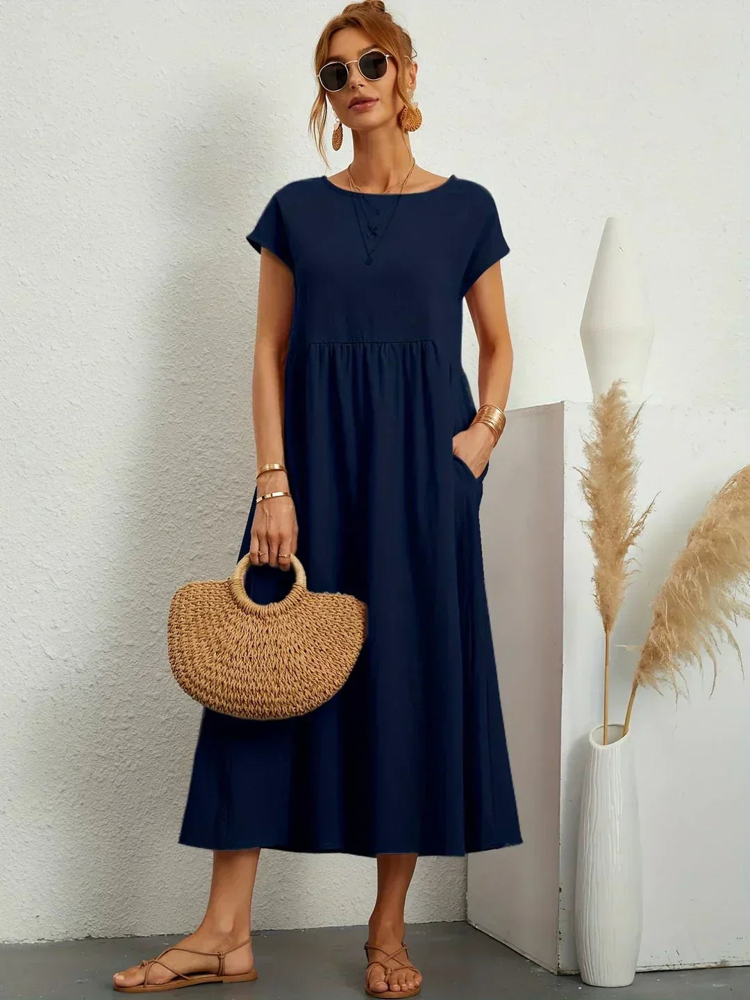 Naomi | Luftiges Maxikleid mit Taschen