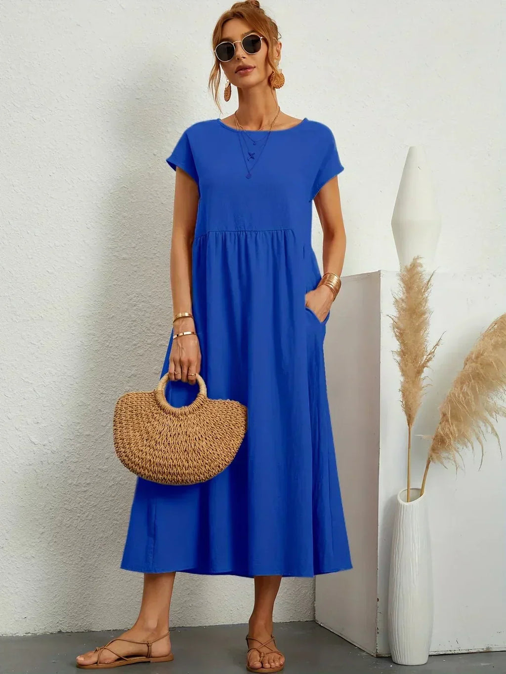 Naomi | Luftiges Maxikleid mit Taschen
