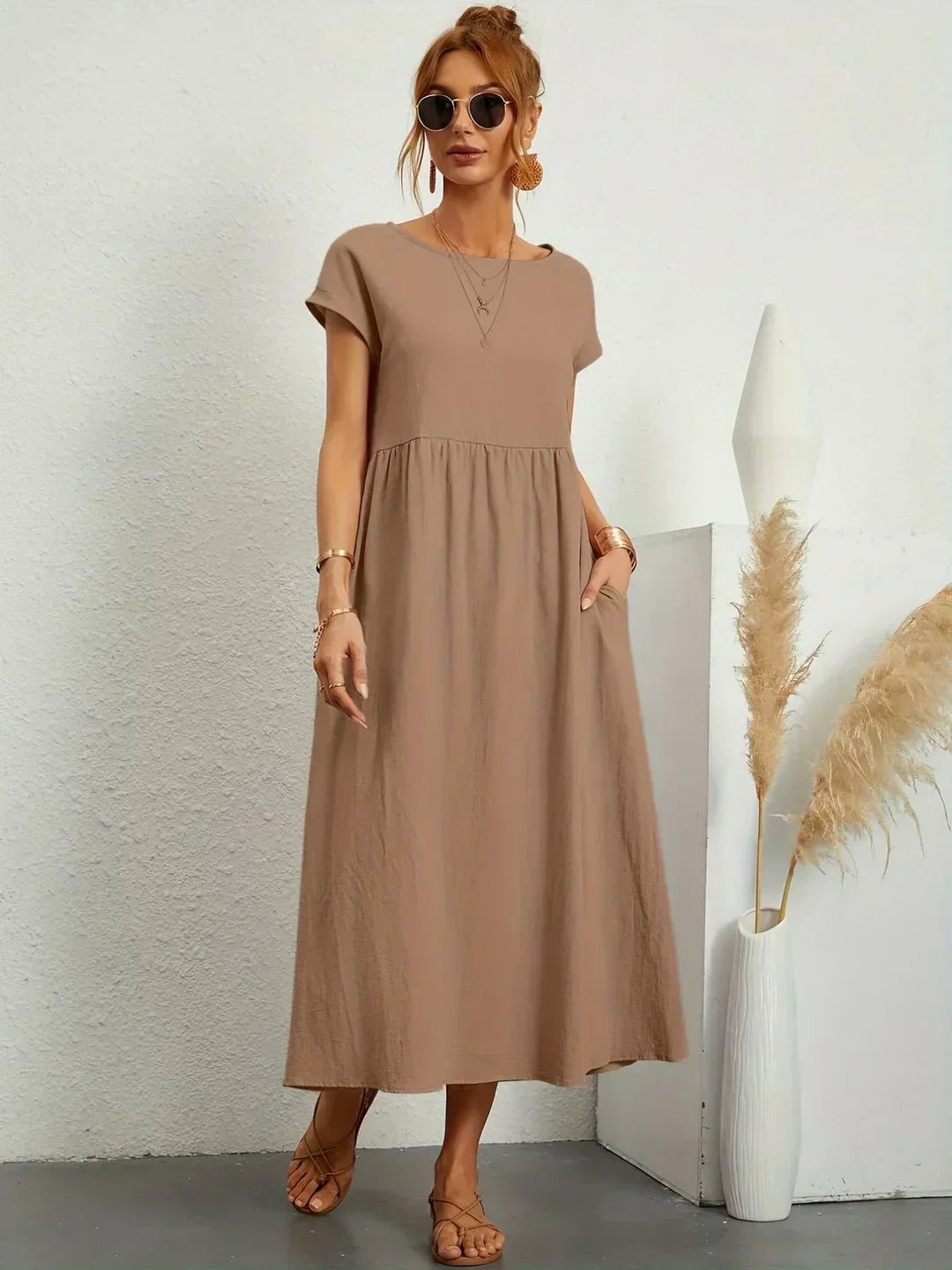 Naomi | Luftiges Maxikleid mit Taschen