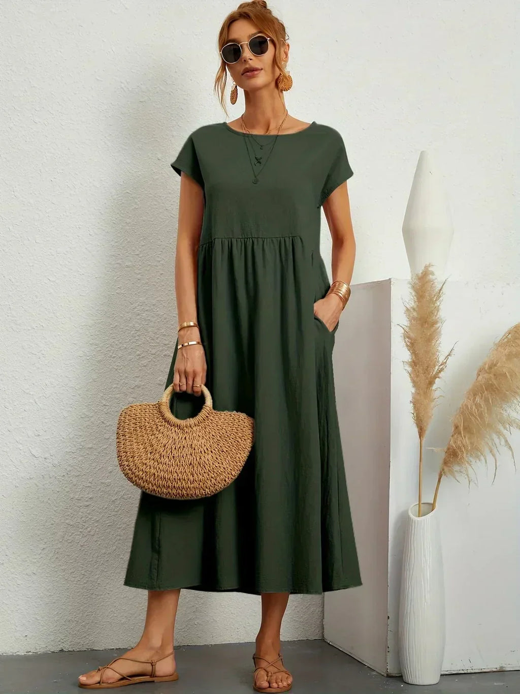 Naomi | Luftiges Maxikleid mit Taschen