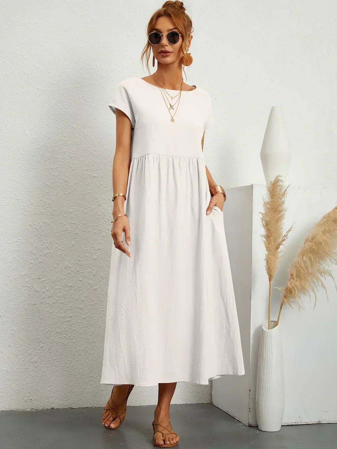Naomi | Luftiges Maxikleid mit Taschen
