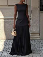 Luna | Plissiertes Maxikleid