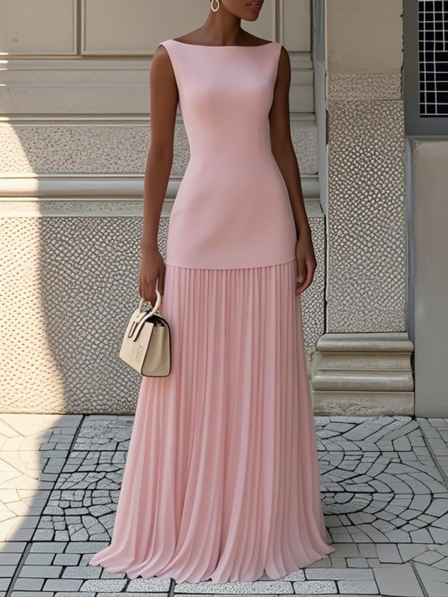 Luna | Plissiertes Maxikleid