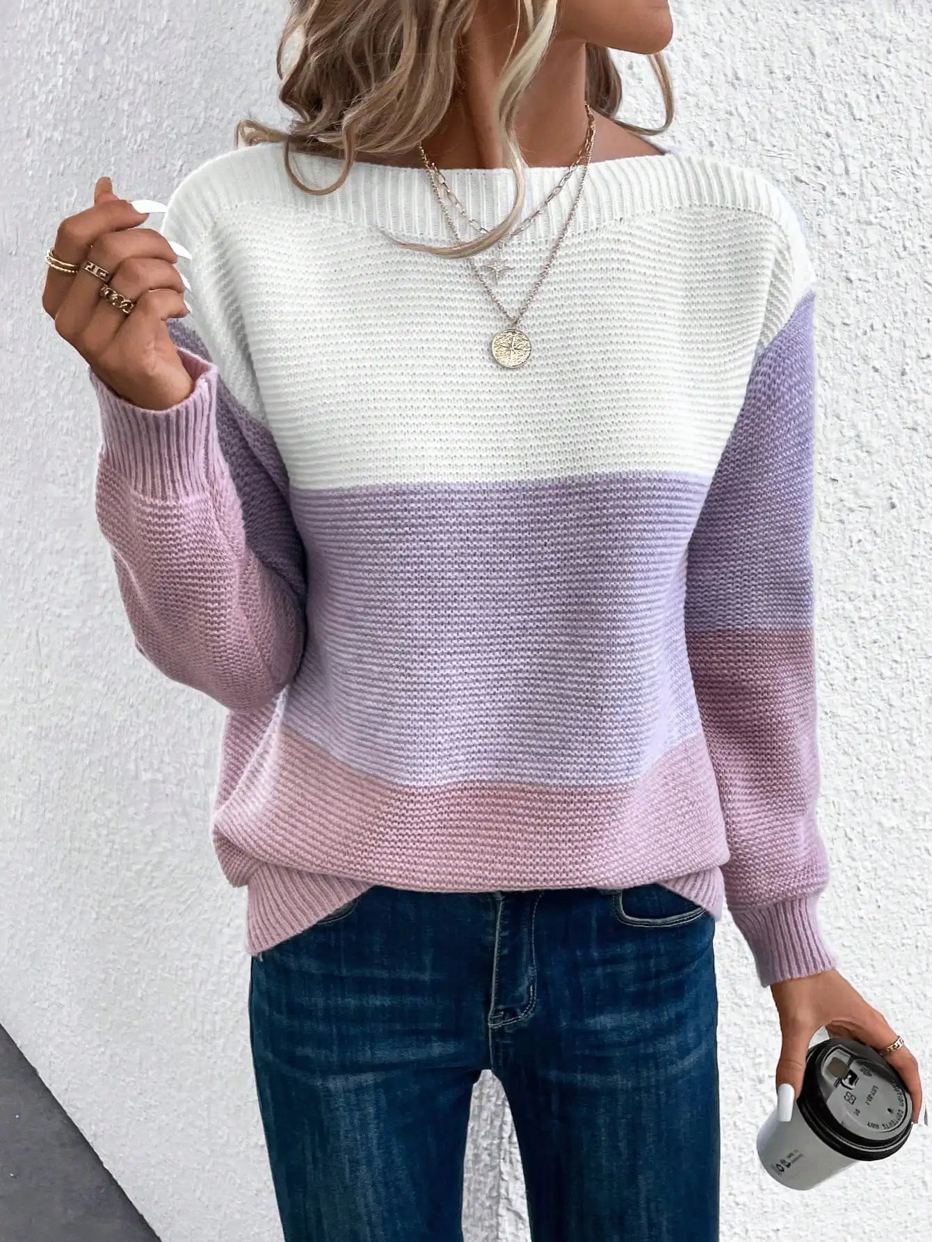 Anita - Pull Tricoté Ombre Élégant et Confortable