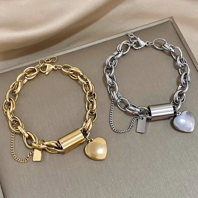 Goldenes Herz-Charm-Armband