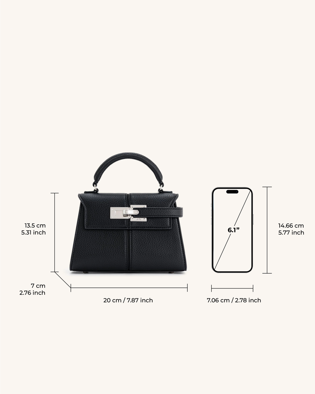 Elise Top Handle Bag - Schwarz