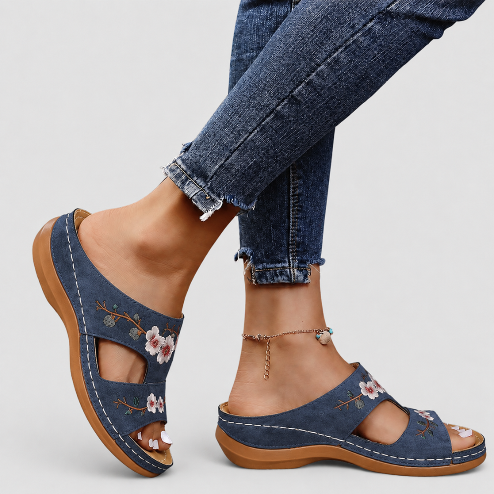 Célia | Sandales orthopédiques fleuries