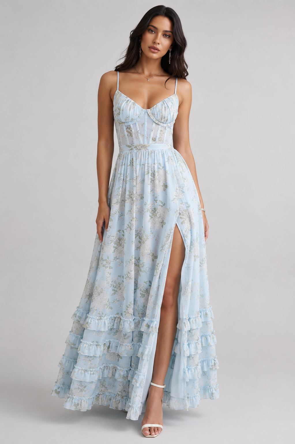 Violet | Elegantes Maxikleid mit Volants