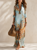 Vivian | Elegantes Maxikleid mit kunstvollem Muster