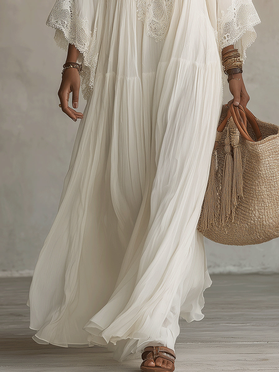 Moreau lyon | maxi-kleid mit spitze für damen
