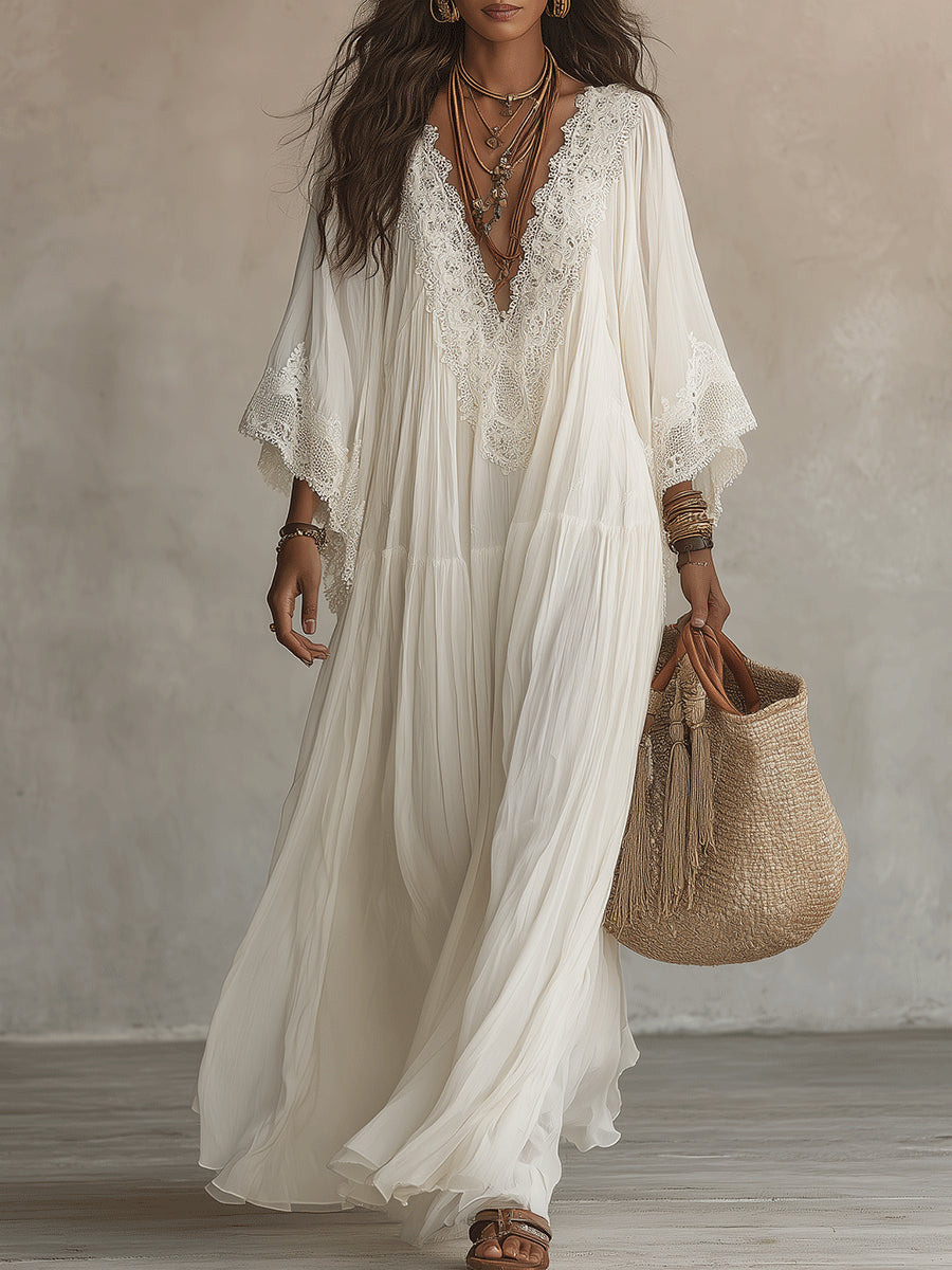 Moreau lyon | maxi-kleid mit spitze für damen