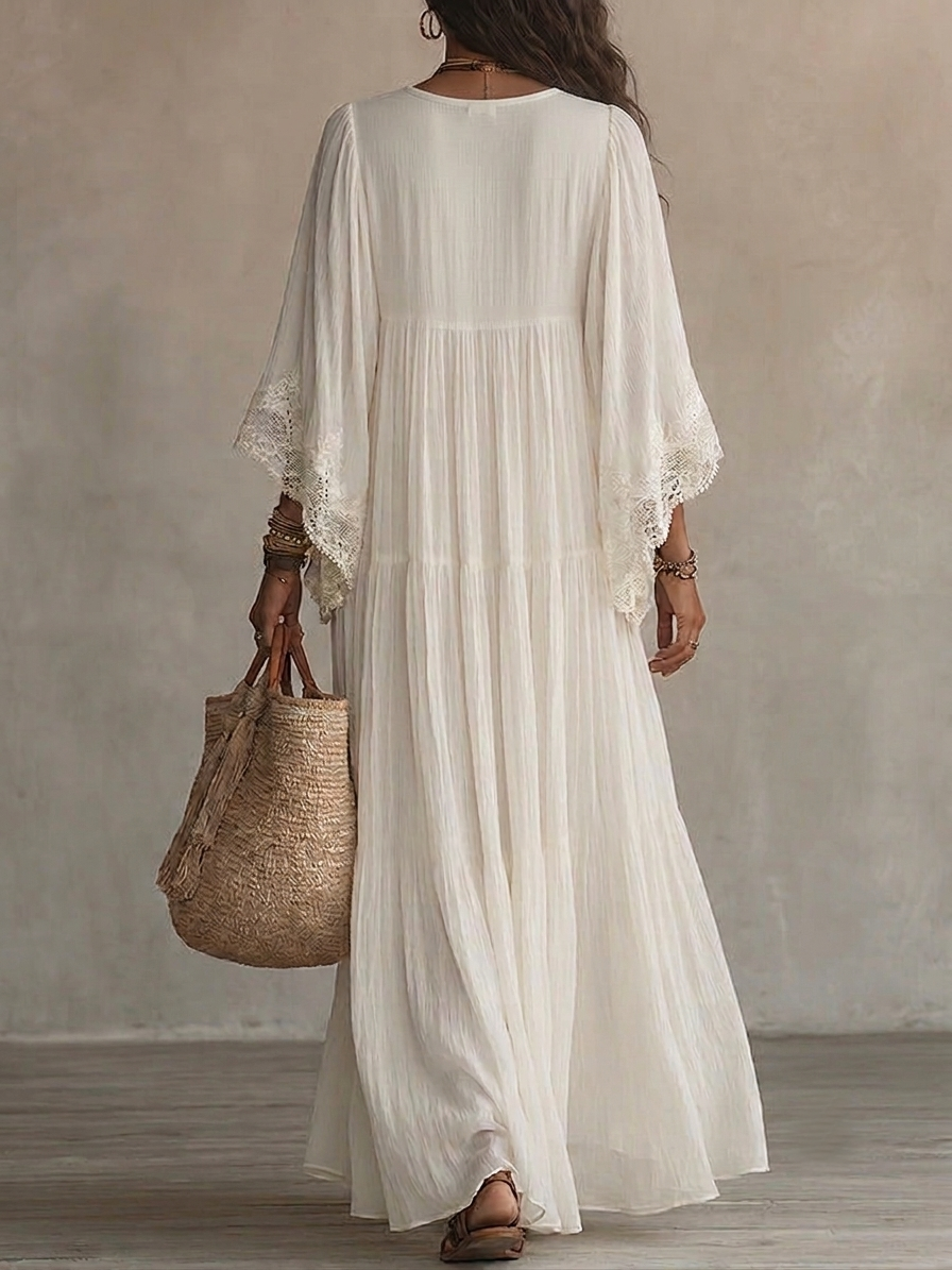 Moreau lyon | maxi-kleid mit spitze für damen