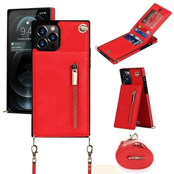 Roseline - Coque iPhone avec cordon et porte-cartes
