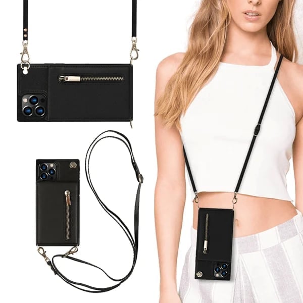 Roseline - Coque iPhone avec cordon et porte-cartes