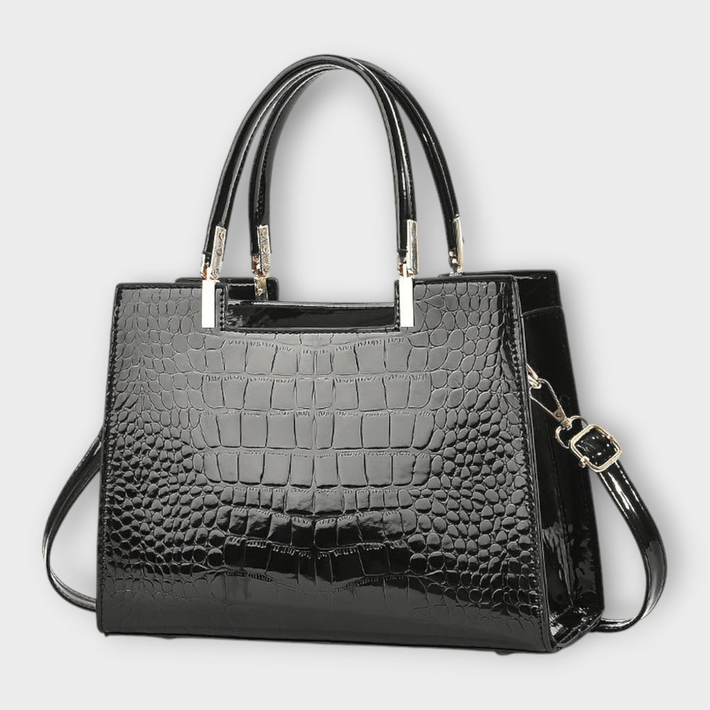 Maison Verdelle - Handtasche mit glänzendem Krokodilleder-Muster