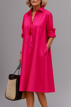 Rosa | Elegantes Hemdblusenkleid
