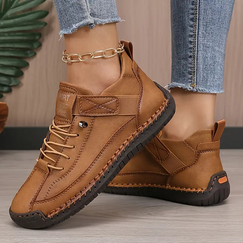 Gisela - Chaussures orthopédiques confortables à effet cuir
