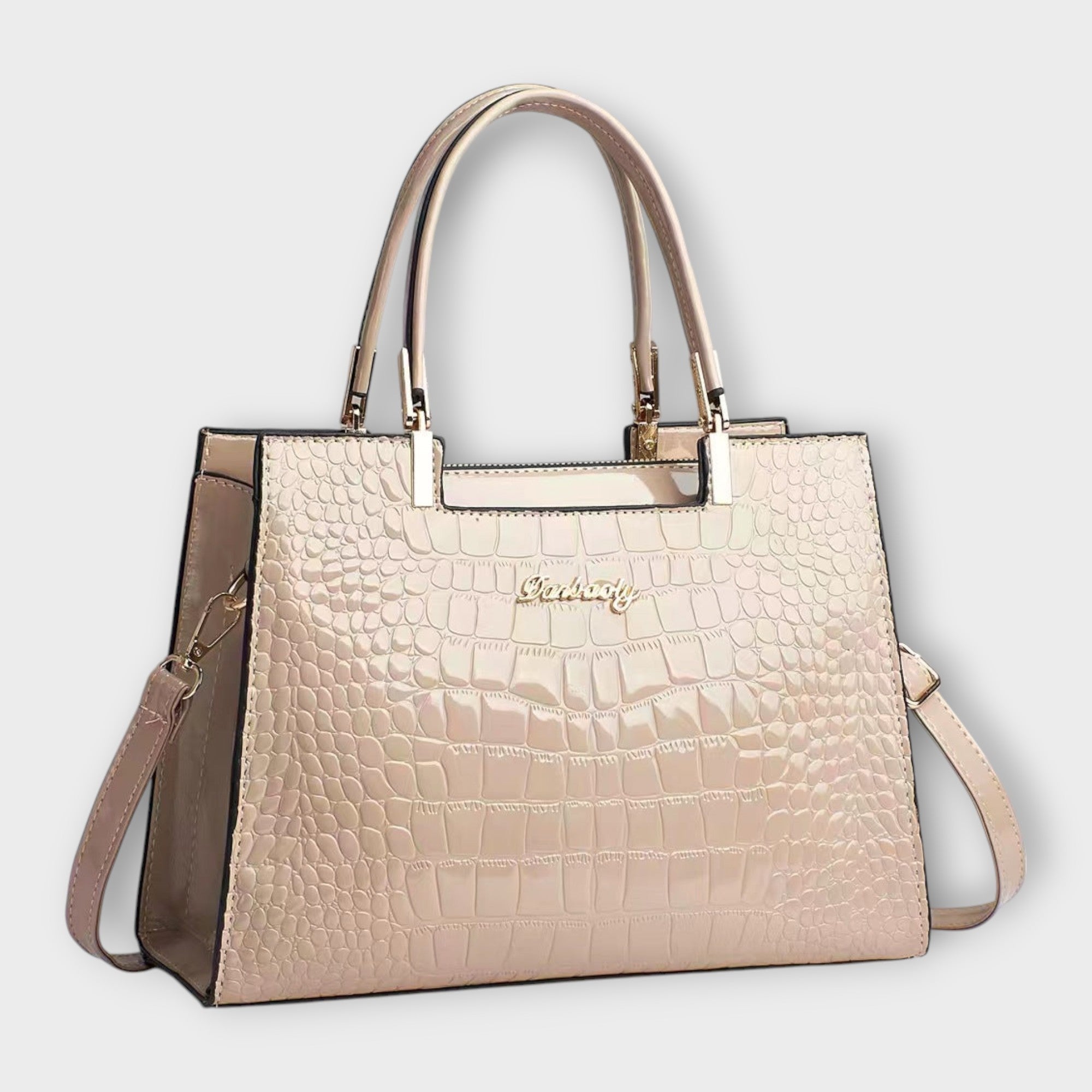 Maison Verdelle - Handtasche mit glänzendem Krokodilleder-Muster