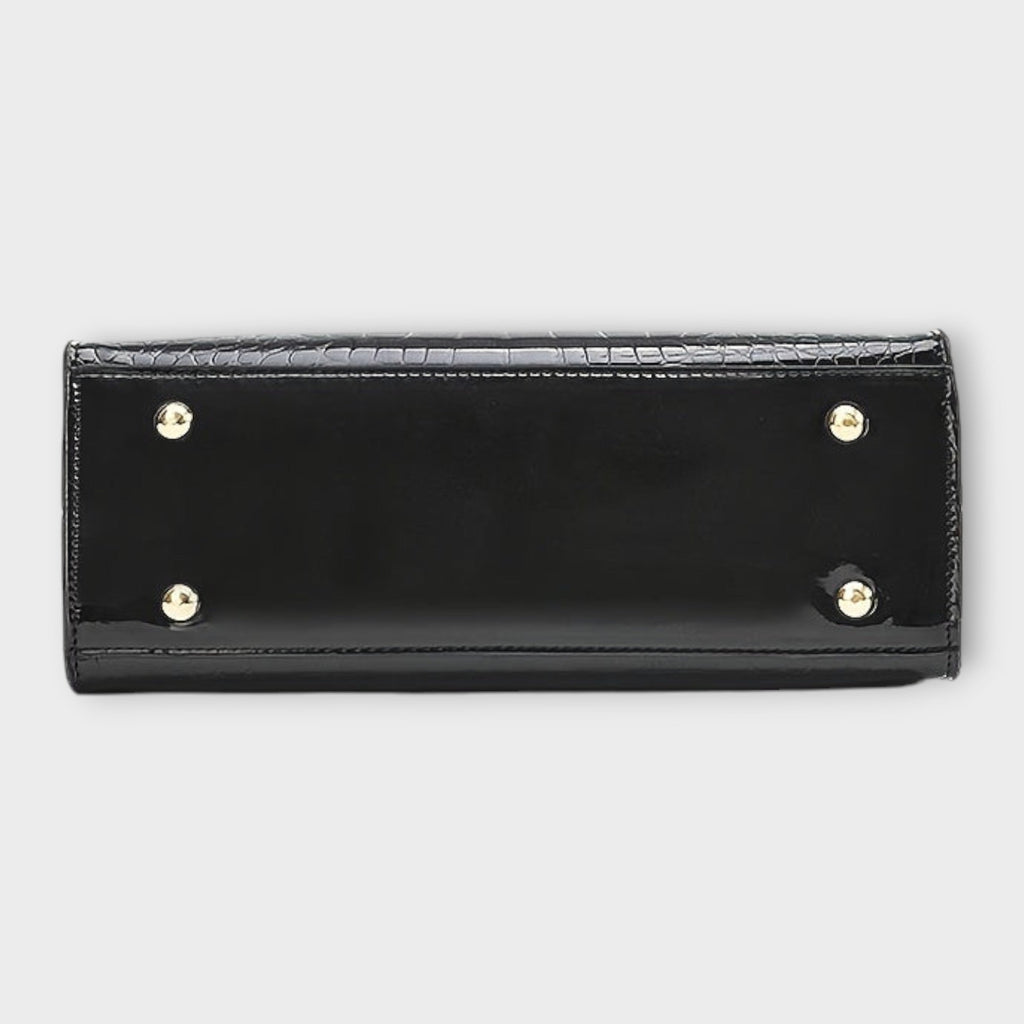 Maison Verdelle - Handtasche mit glänzendem Krokodilleder-Muster