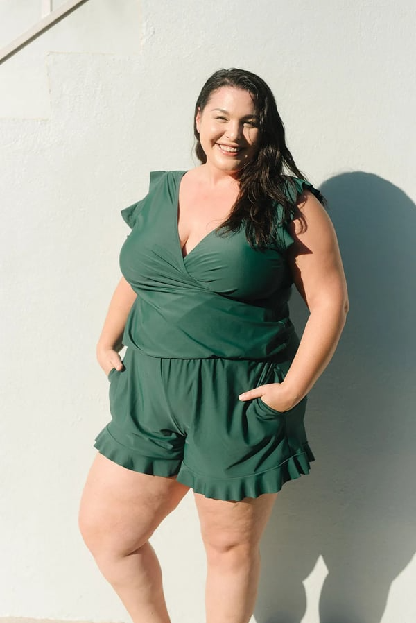 Bibiane - Maillot de bain avec volants et soutien-gorge intégré