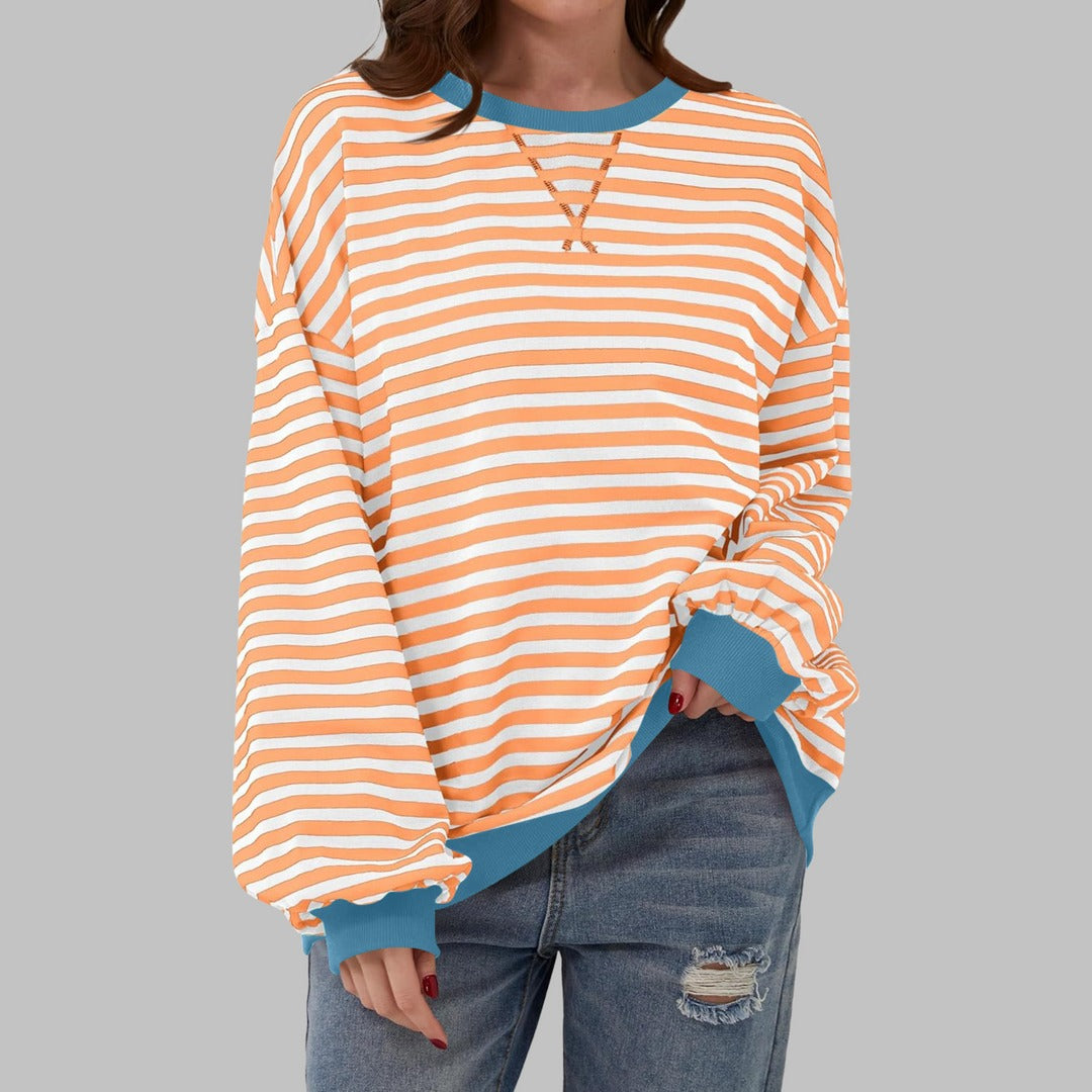 Carly | Gestreiftes Oversized-Sweatshirt