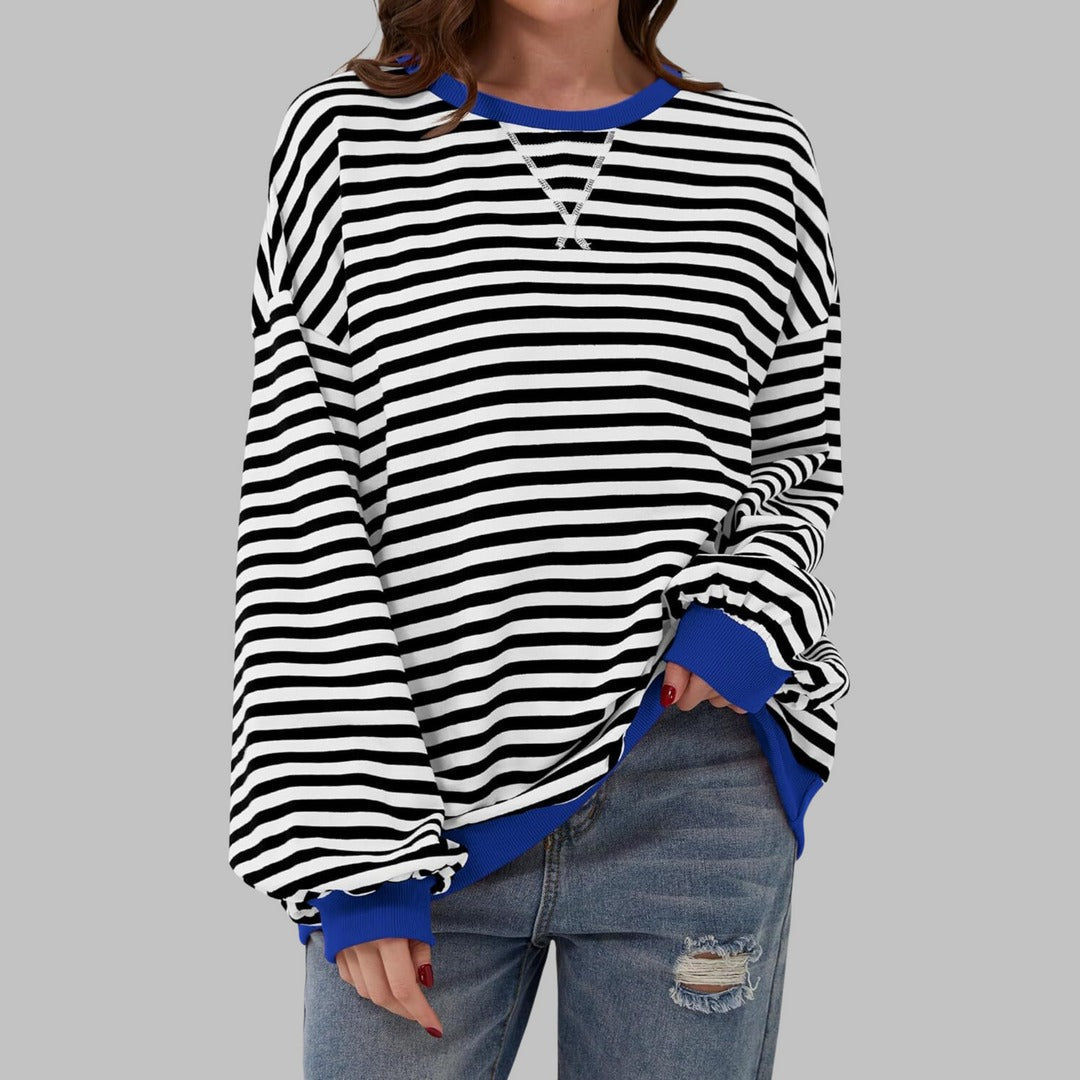 Carly | Gestreiftes Oversized-Sweatshirt