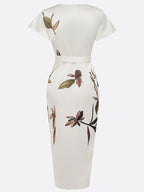 Michelle | Midikleid mit botanischem Wickeldesign