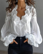 Lucia | Bluse mit Spitzenbesatz
