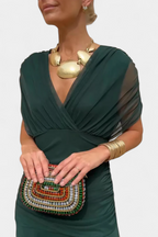Helena | Plissiertes Maxikleid mit Taillenbetonung