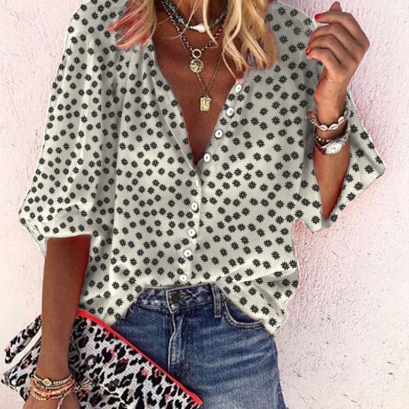 Febe | Lässige Bluse mit Blütenmuster