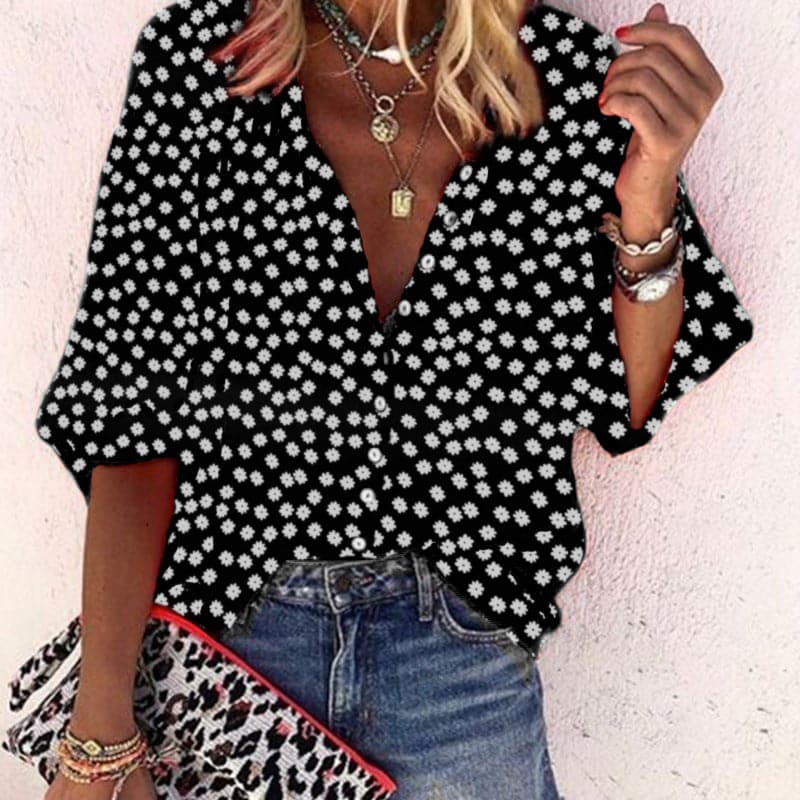 Febe | Lässige Bluse mit Blütenmuster