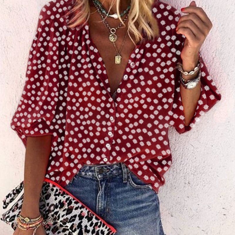 Febe | Lässige Bluse mit Blütenmuster