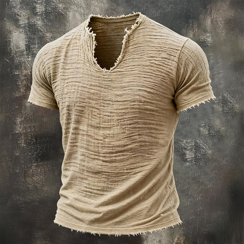 Varel | Vintage T-Shirt mit V-Ausschnitt