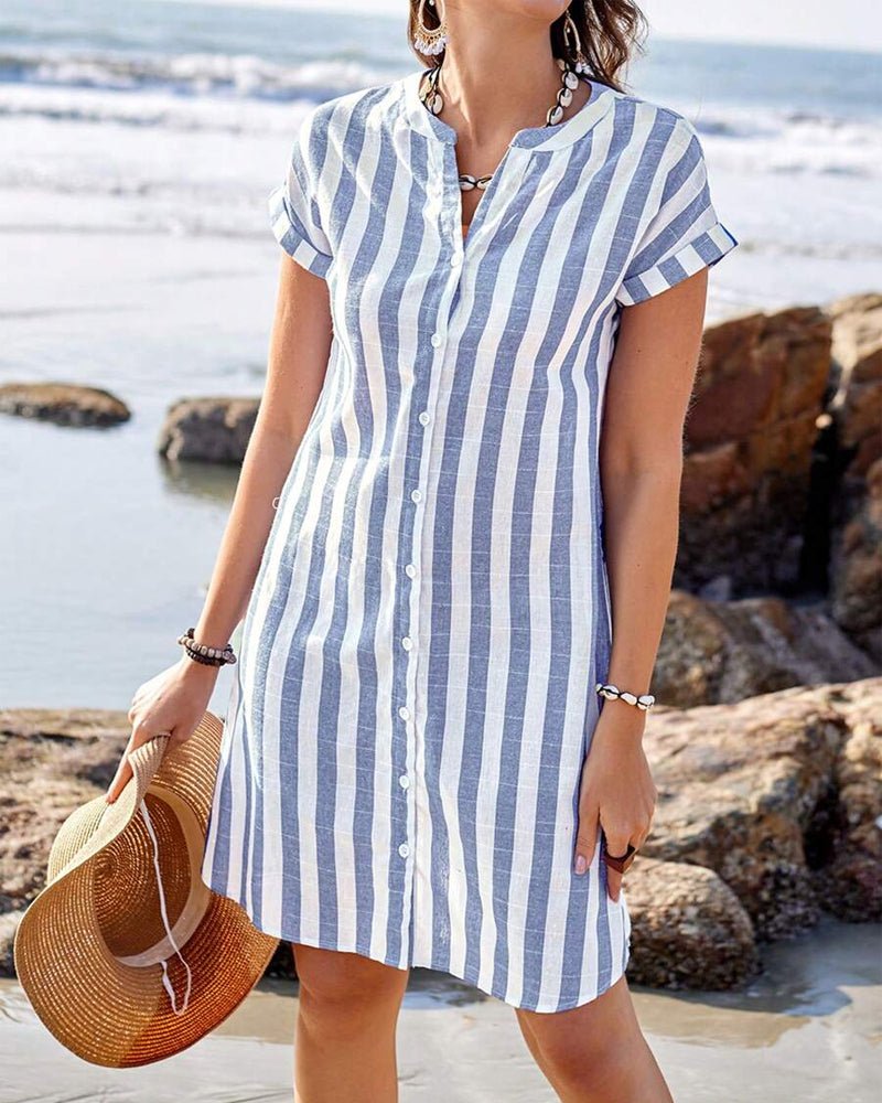 Martine | Gestreiftes Hemdblusenkleid