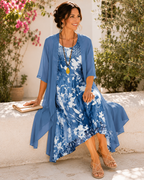 Monica | Elegantes Kleid mit Chiffonüberwurf