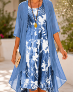 Monica | Elegantes Kleid mit Chiffonüberwurf