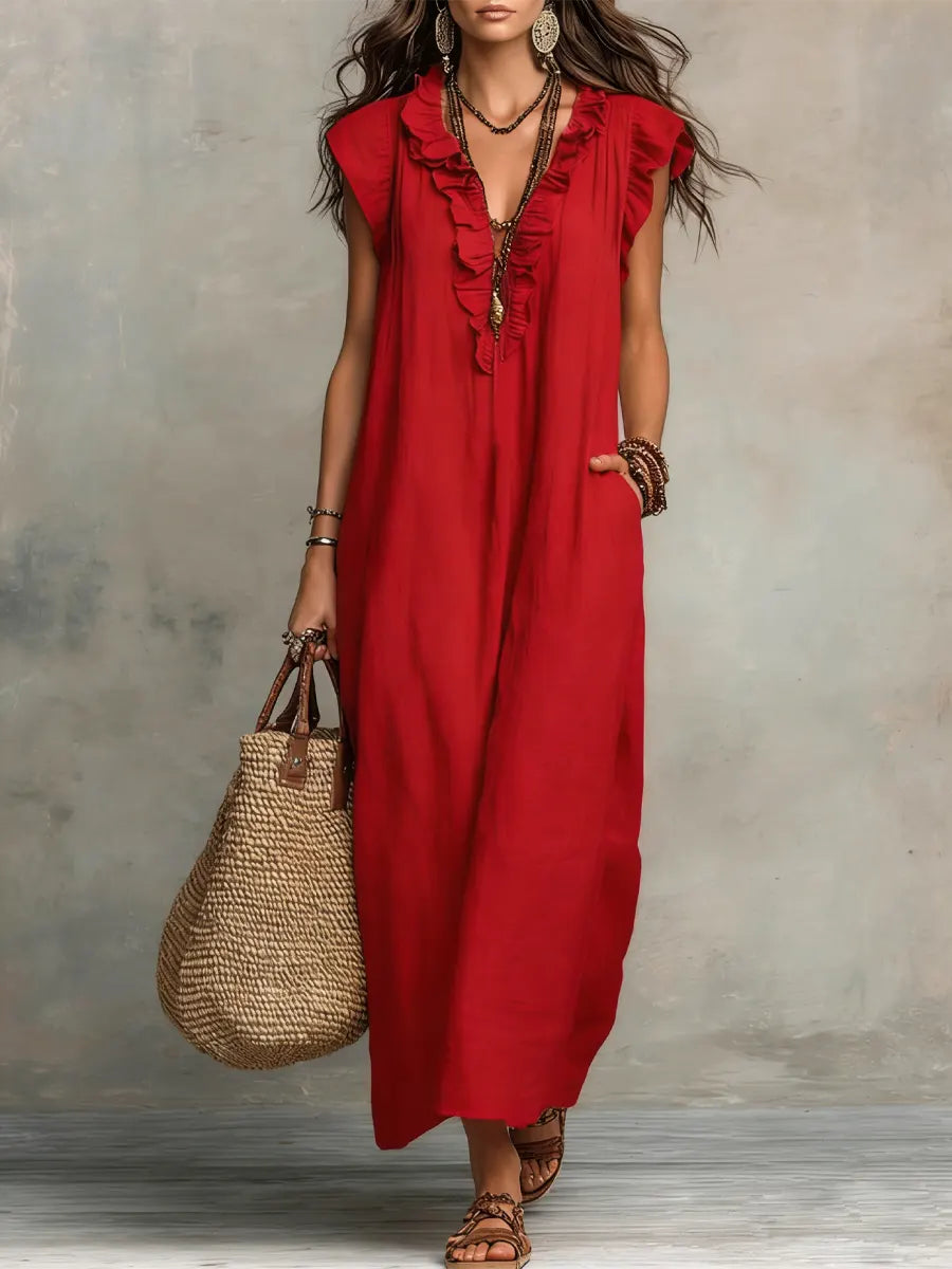 Kyana | Luftiges Maxikleid mit Rüschen