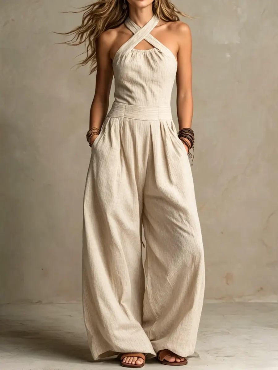 Leanne | Eleganter Neckholder Jumpsuit